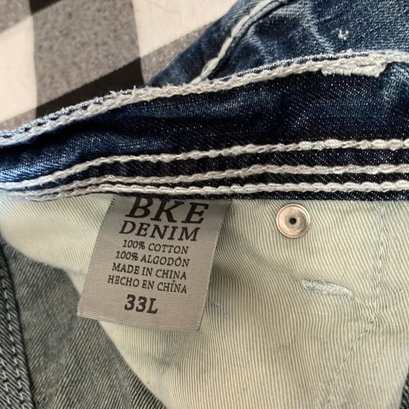 Buckle BKE TYSON Straight Leg Jeans Men's Size 33 x 33.5 Long Tall Thick Stitch - Picture 6 of 12